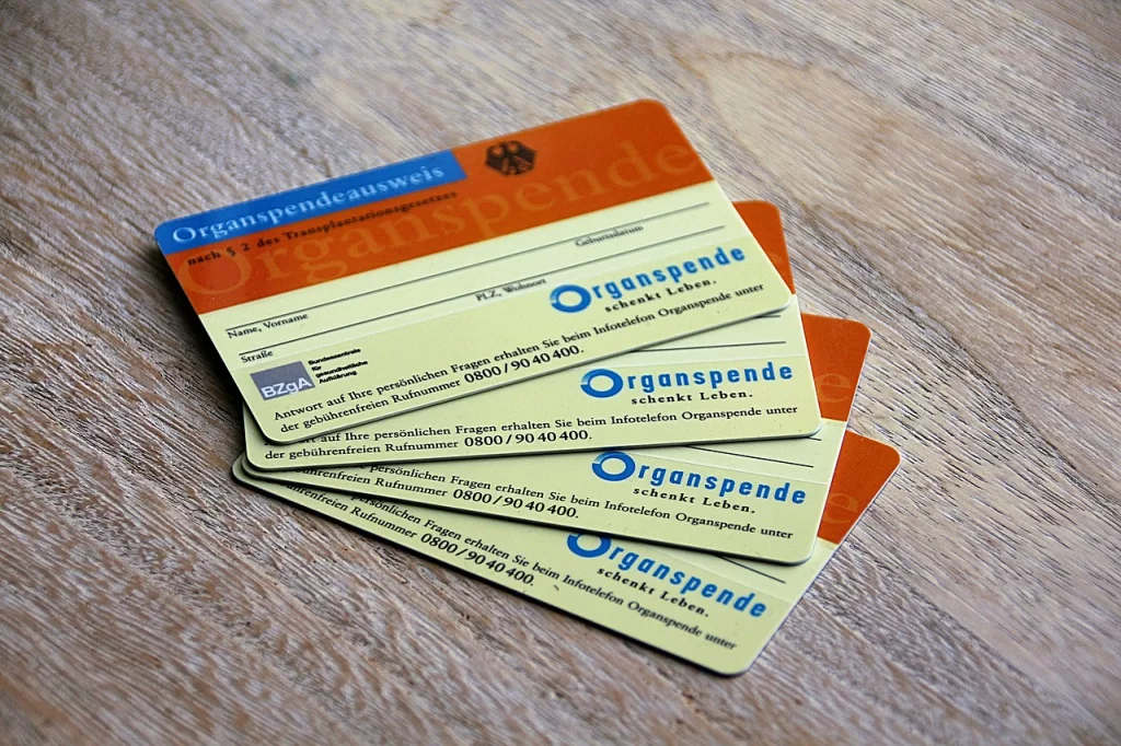 organ donation, id, organ donor card